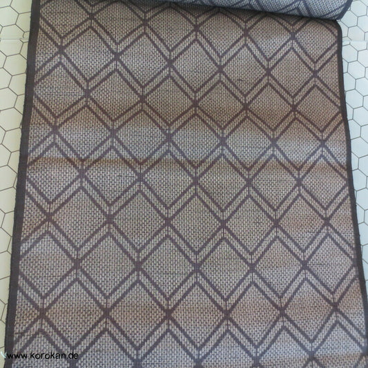 Rauten Kett Kasuri , dunkelblau - grau Tsumugi Kimono Seide
