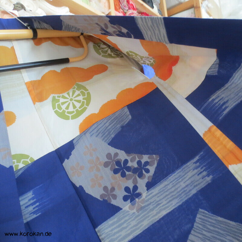 Haori Kimono Jacke Meisen kobaltblau