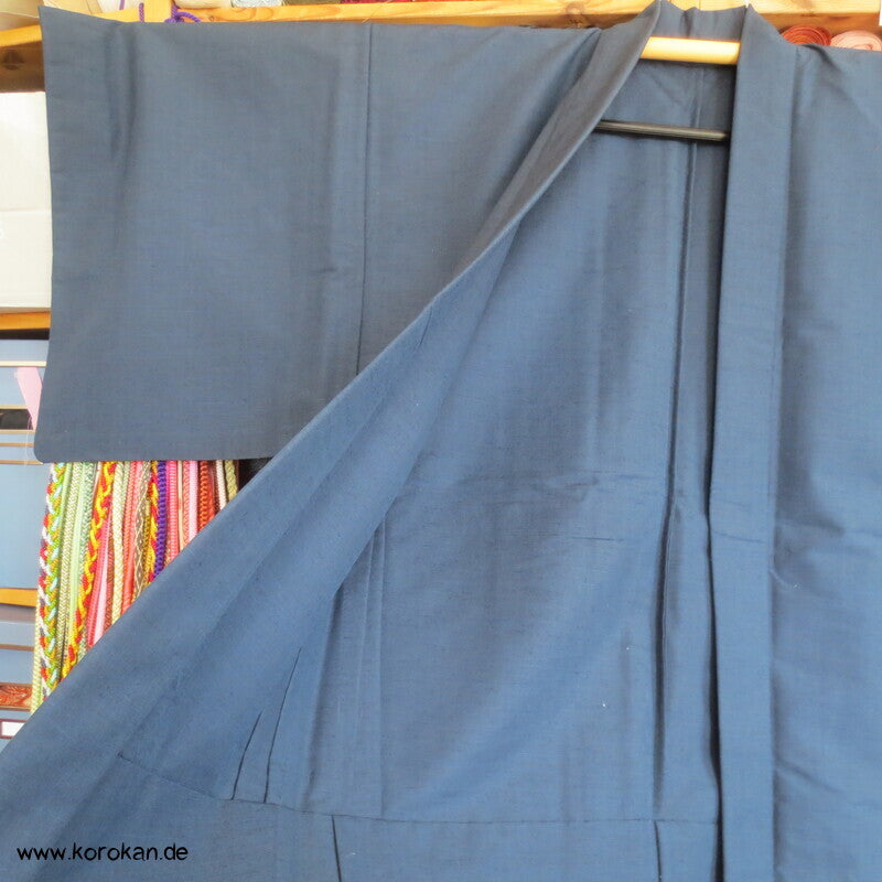Wolle - Seide Tsumugi Haori Männer Kimono Jacke, ungefüttert