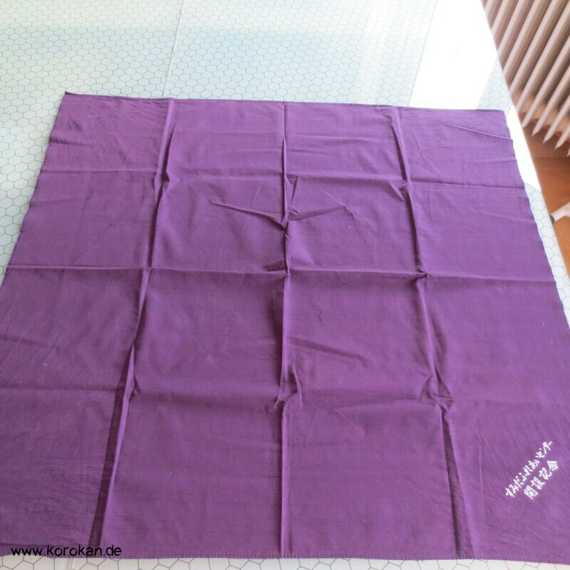 pflaumenlila Furoshiki aus grober Baumwolle, Kanji