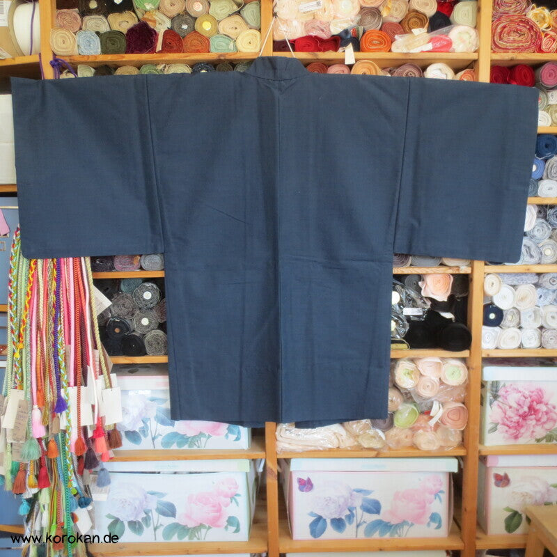 Wolle - Seide Tsumugi Haori Männer Kimono Jacke, ungefüttert