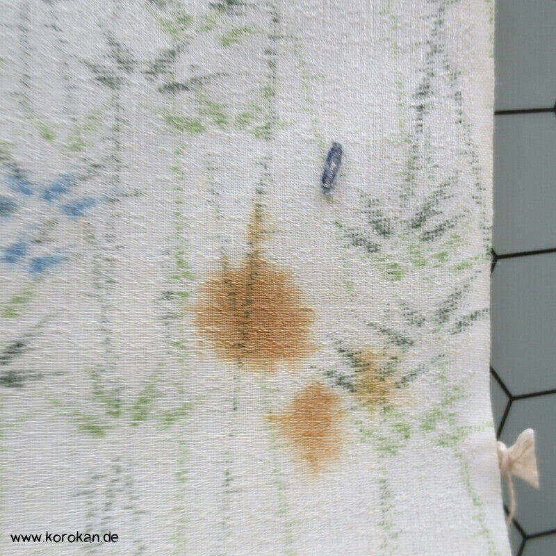 Bambus zart grünblauer Druck Sommer Kimono Krepp