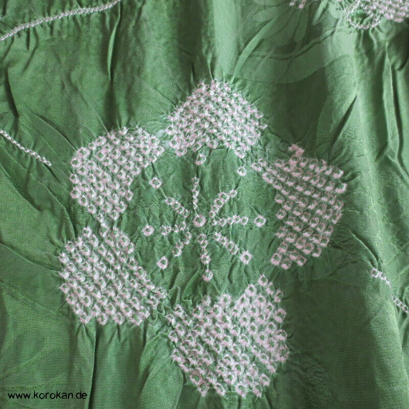 Shibori Blüten Rinzu Damast Kimono Seide