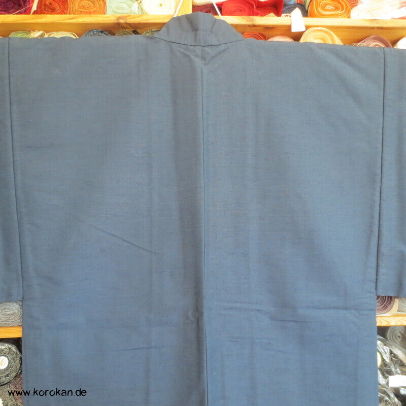 Wolle - Seide Tsumugi Haori Männer Kimono Jacke, ungefüttert