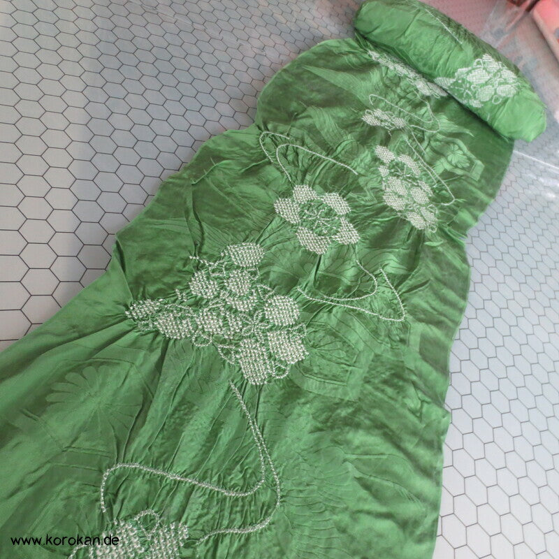 Shibori Blüten Rinzu Damast Kimono Seide