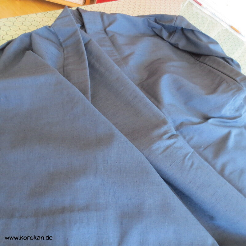 Wolle - Seide Tsumugi Haori Männer Kimono Jacke, ungefüttert