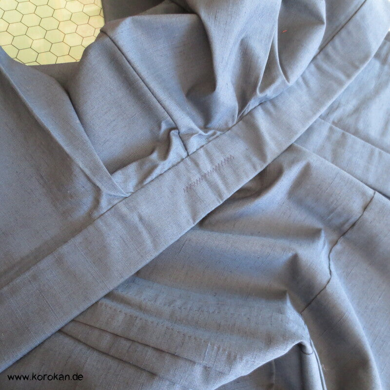 Wolle - Seide Tsumugi Haori Männer Kimono Jacke, ungefüttert