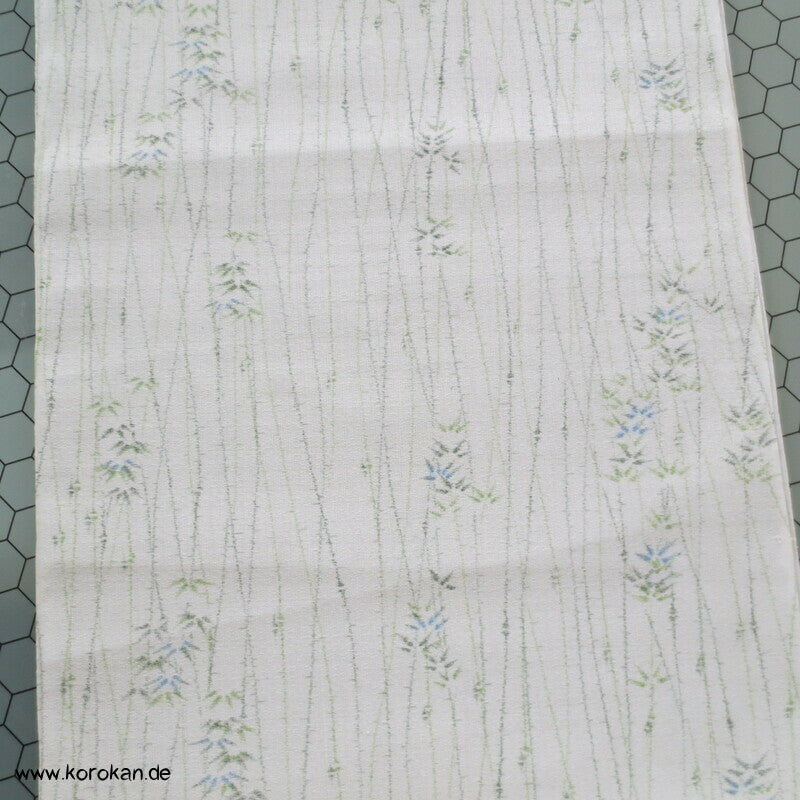Bambus zart grünblauer Druck Sommer Kimono Krepp
