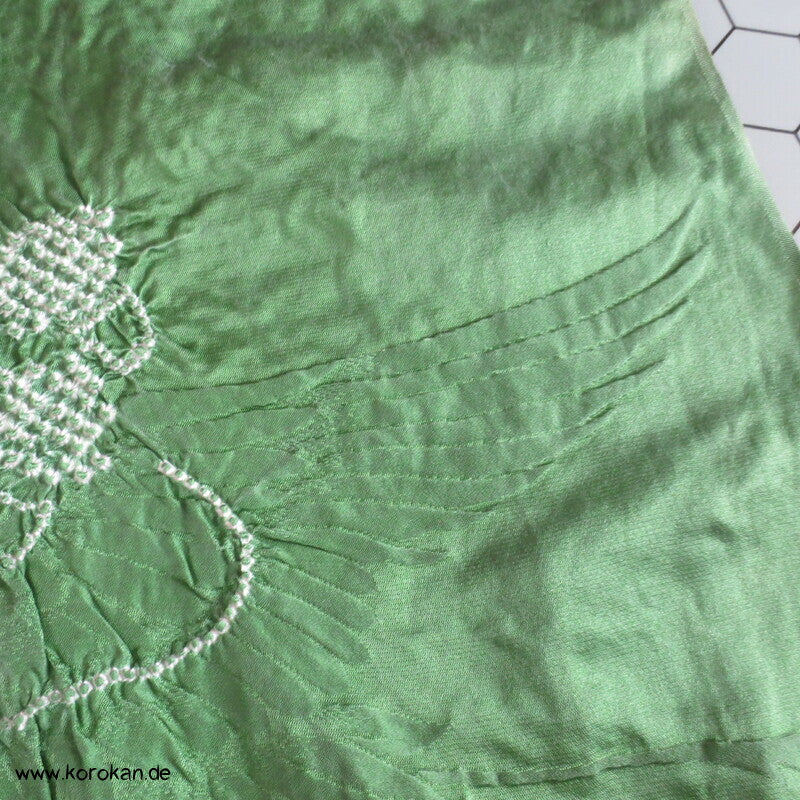 Shibori Blüten Rinzu Damast Kimono Seide