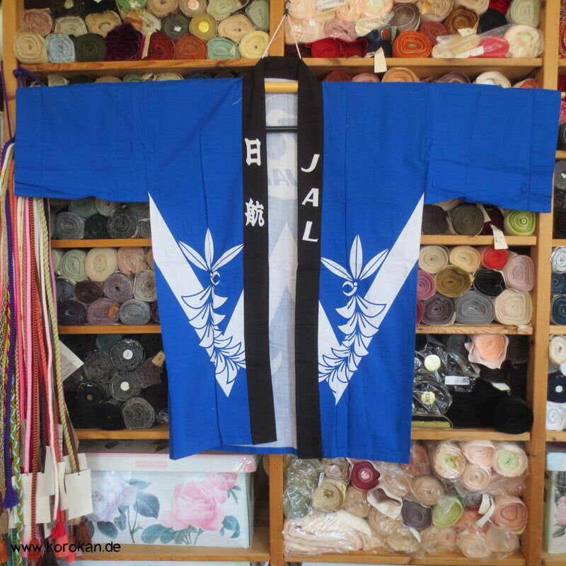 japanische Happi Arbeits Baumwoll Jacke, JAL Kranich Airline