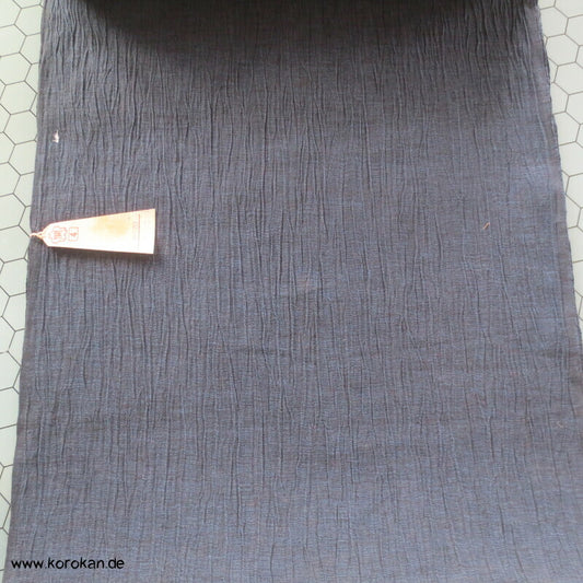 schwarzblau melierter Kimono Krepp, Hanf, grob