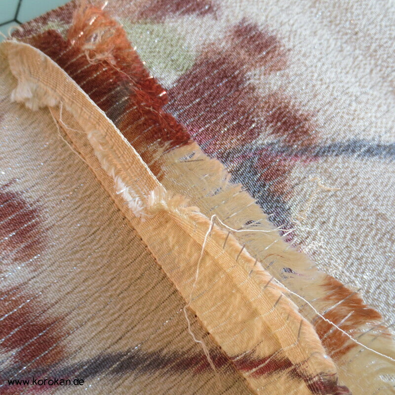 Herbstblätterzweige Seide / Rayon / Lurexstreifen Kimono Krepp