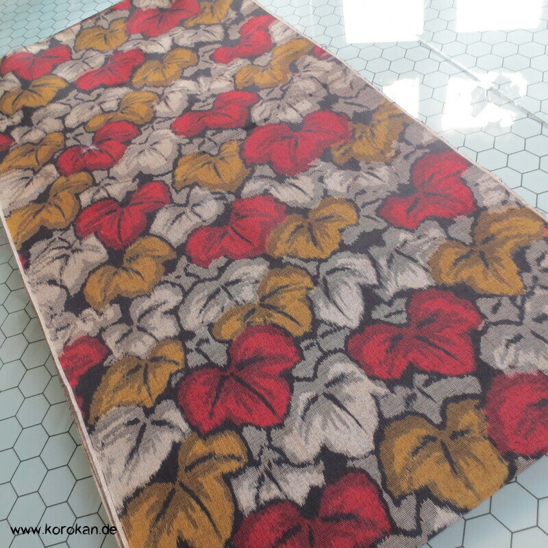 herbstliche Weinblätter Kimono Kasuri Wolle Tanmono