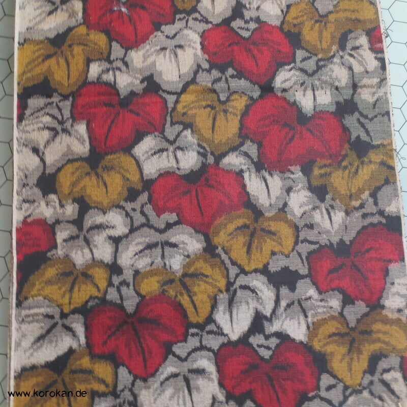 herbstliche Weinblätter Kimono Kasuri Wolle Tanmono