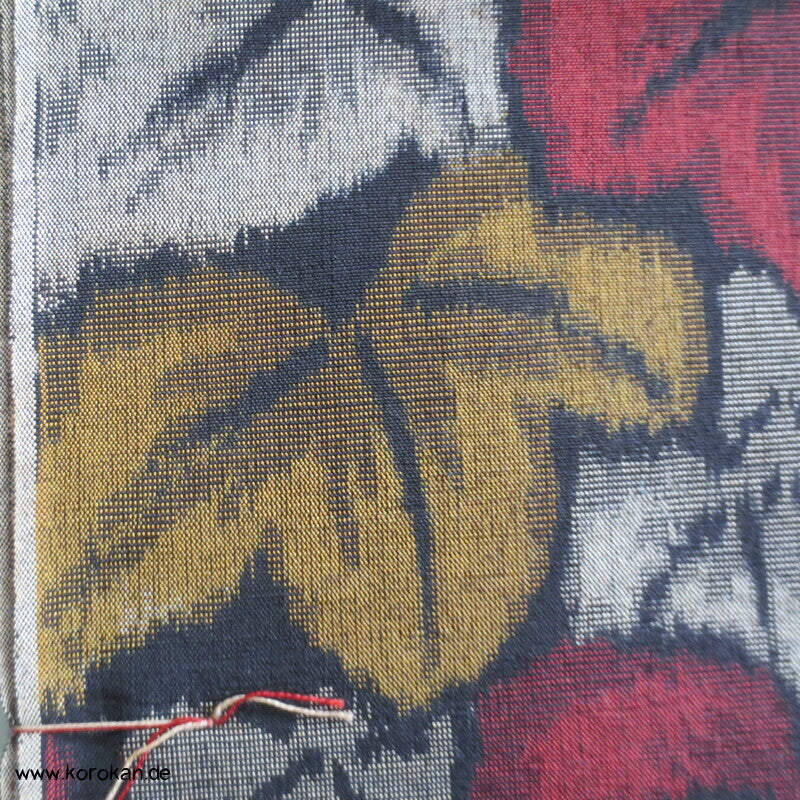 herbstliche Weinblätter Kimono Kasuri Wolle Tanmono