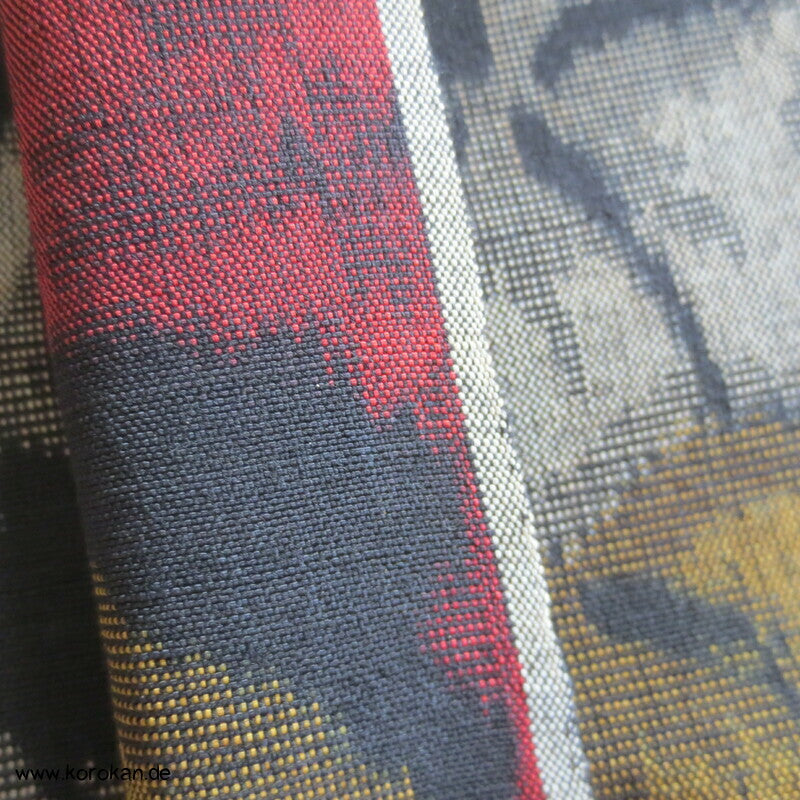 herbstliche Weinblätter Kimono Kasuri Wolle Tanmono