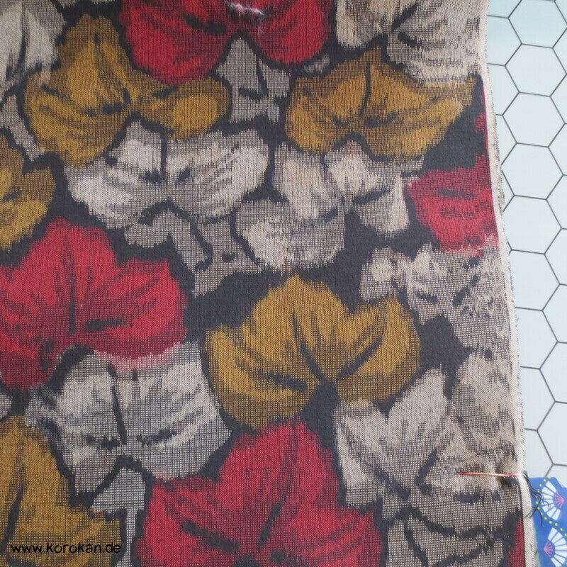 herbstliche Weinblätter Kimono Kasuri Wolle Tanmono