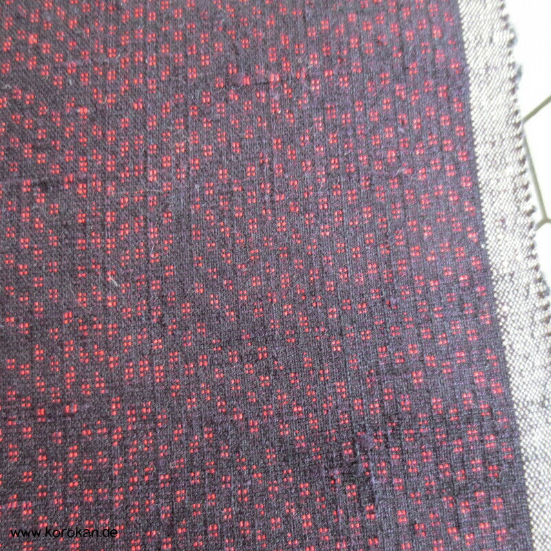 Kikko Kasuri schwarz rote Tsumugi Kimono Seide