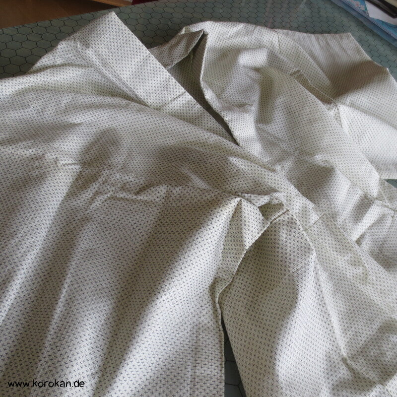 Druck Kasuri Feinkaro Hitoe / Yukata - ungefütterter Männer Baumwoll Hanf Kimono