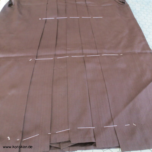 braun schwarz gestreifte Hakama - Umanori Seidenrips Kimono Hose