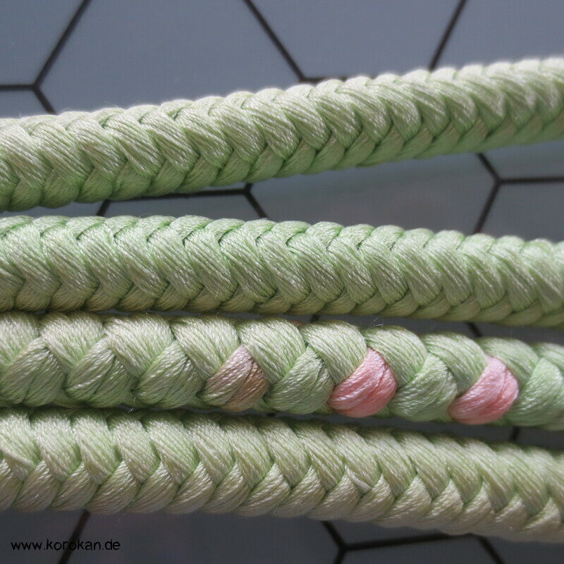 blasshellgrün mit rosa Kordel Obijime, Seide