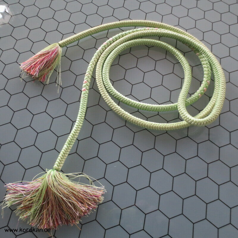 blasshellgrün mit rosa Kordel Obijime, Seide