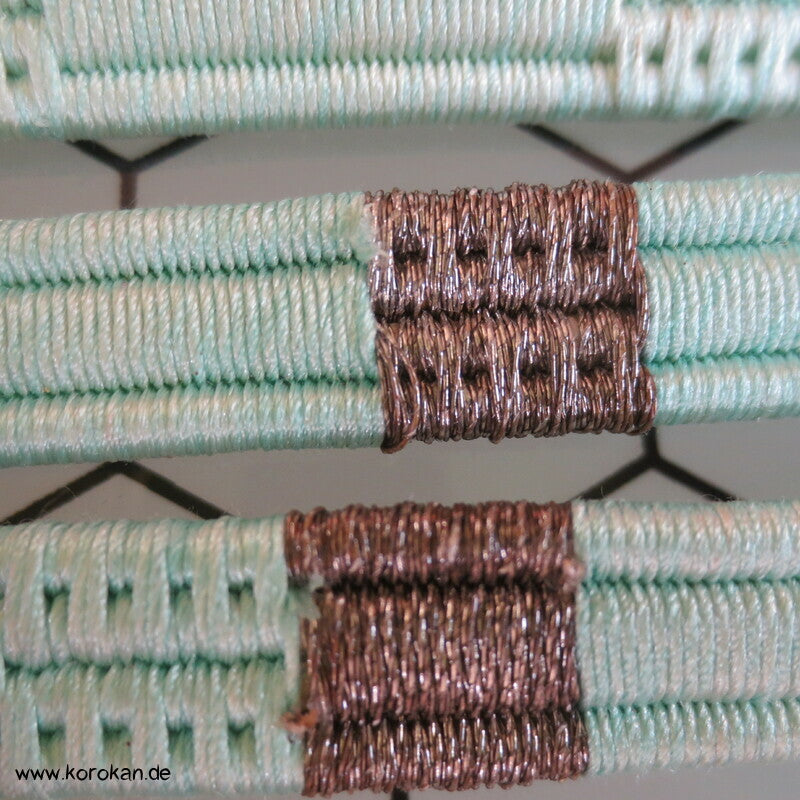 mint - grau Obijime, Seide / Lurex