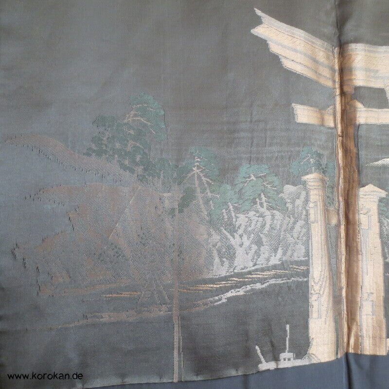 Montsuki 5 Igeta Mon Haori gewebtes Torii Futter