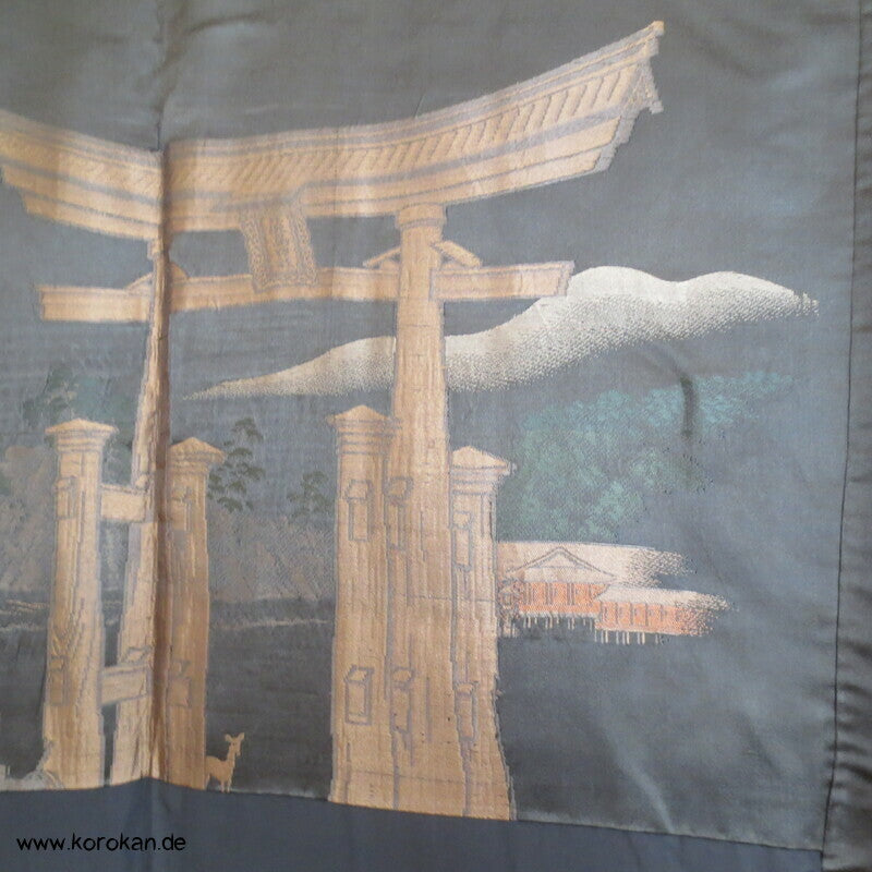 Montsuki 5 Igeta Mon Haori gewebtes Torii Futter