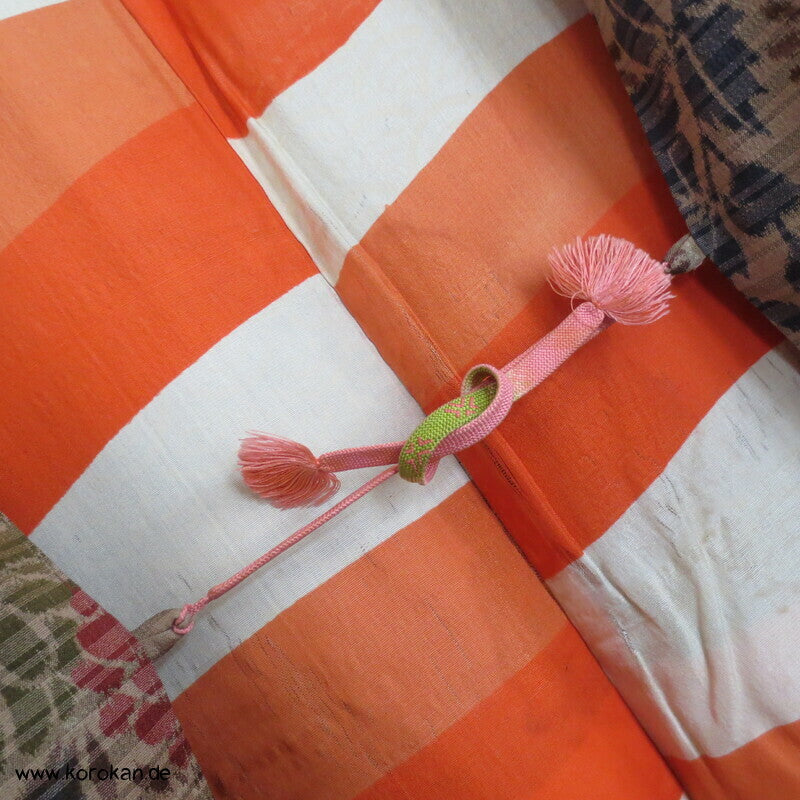 Chrysanthemen Haori Kimonojacke , Meisen Seide, Himo