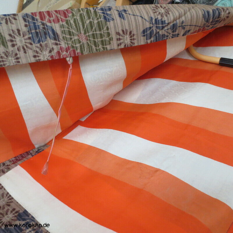 Chrysanthemen Haori Kimonojacke , Meisen Seide, Himo