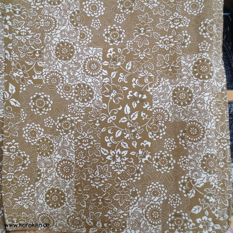 Edo Komon Mille Fleur Komon Seidencrepe Kimono - unbenutzt