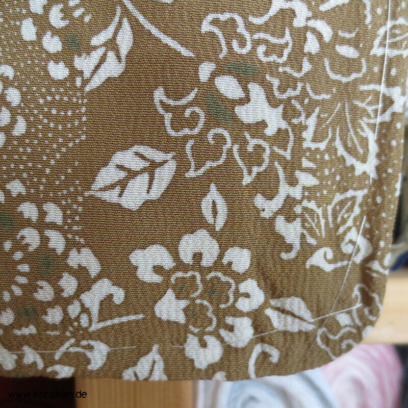 Edo Komon Mille Fleur Komon Seidencrepe Kimono - unbenutzt