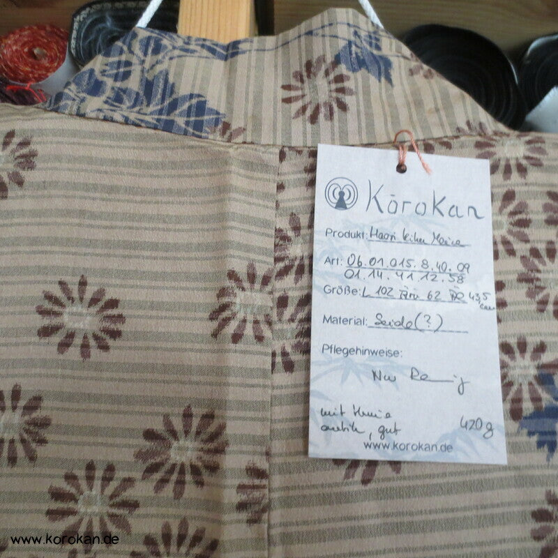 Chrysanthemen Haori Kimonojacke , Meisen Seide, Himo