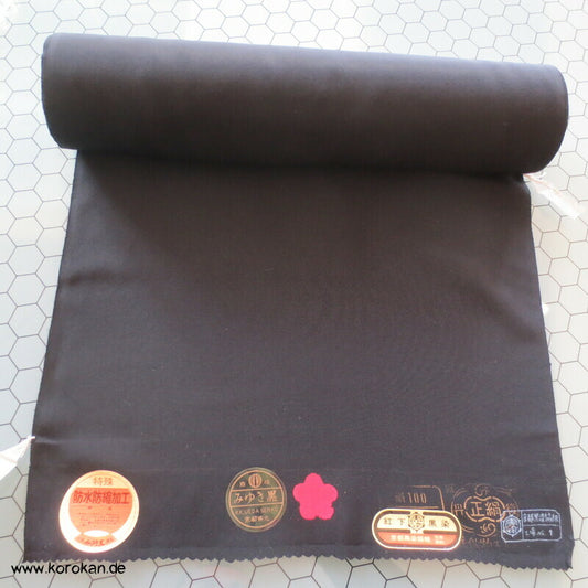 schwarzer Seidencrepe Tanmono für Mofuku Kimono, mit Etiketten