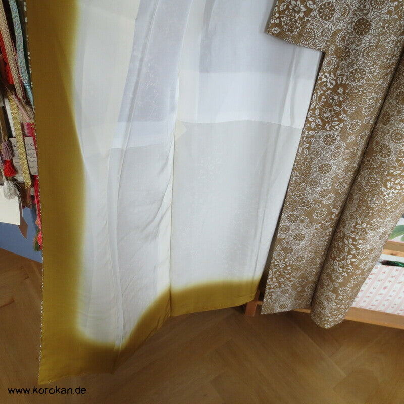 Edo Komon Mille Fleur Komon Seidencrepe Kimono - unbenutzt
