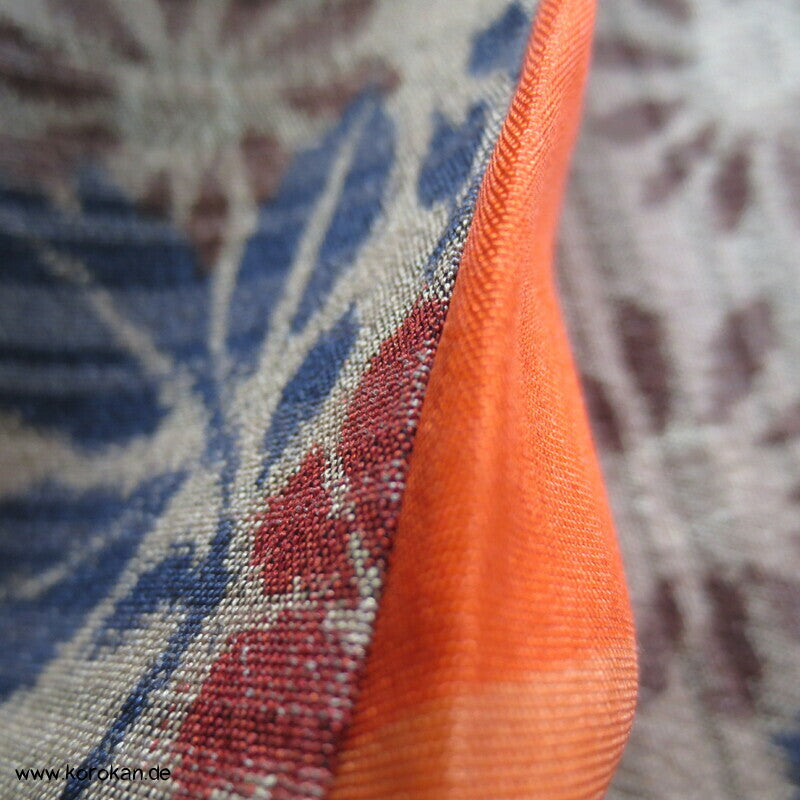 Chrysanthemen Haori Kimonojacke , Meisen Seide, Himo