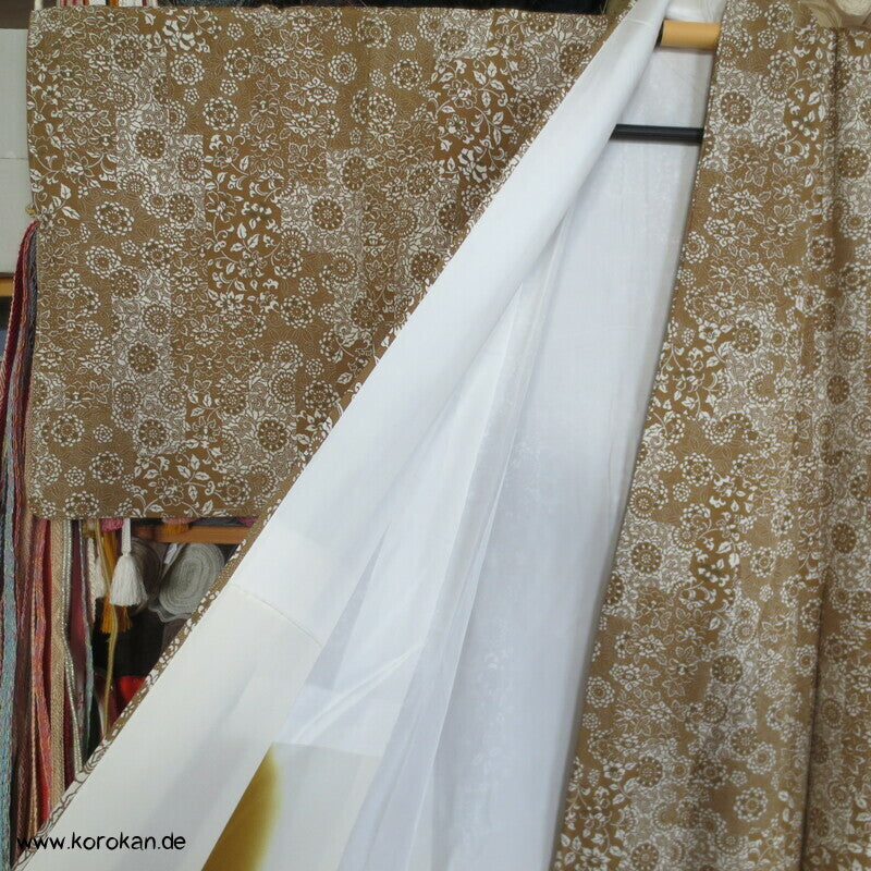 Edo Komon Mille Fleur Komon Seidencrepe Kimono - unbenutzt