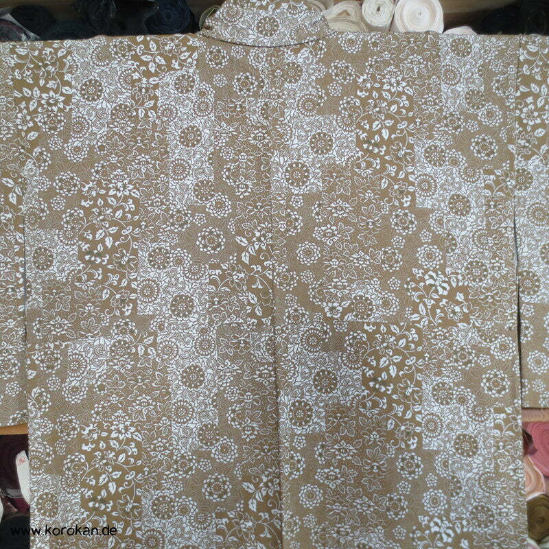 Edo Komon Mille Fleur Komon Seidencrepe Kimono - unbenutzt