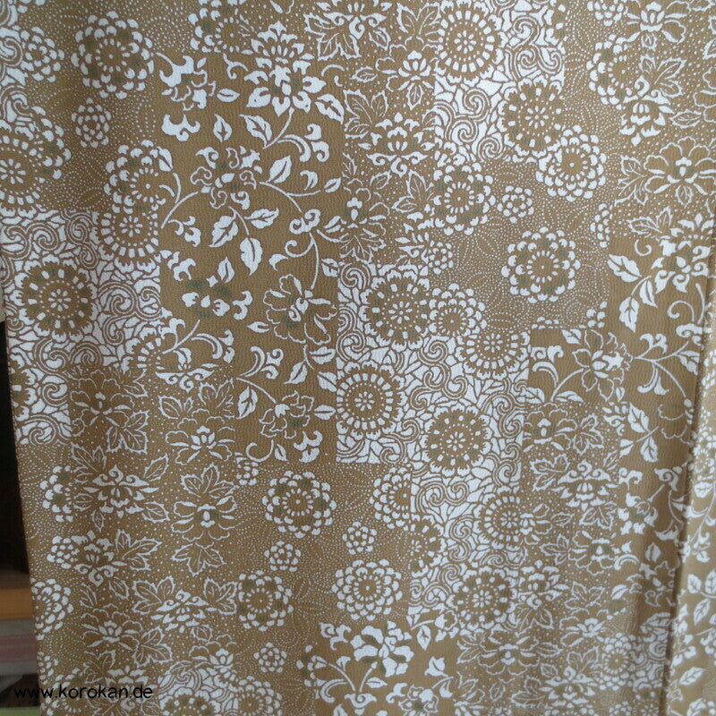 Edo Komon Mille Fleur Komon Seidencrepe Kimono - unbenutzt