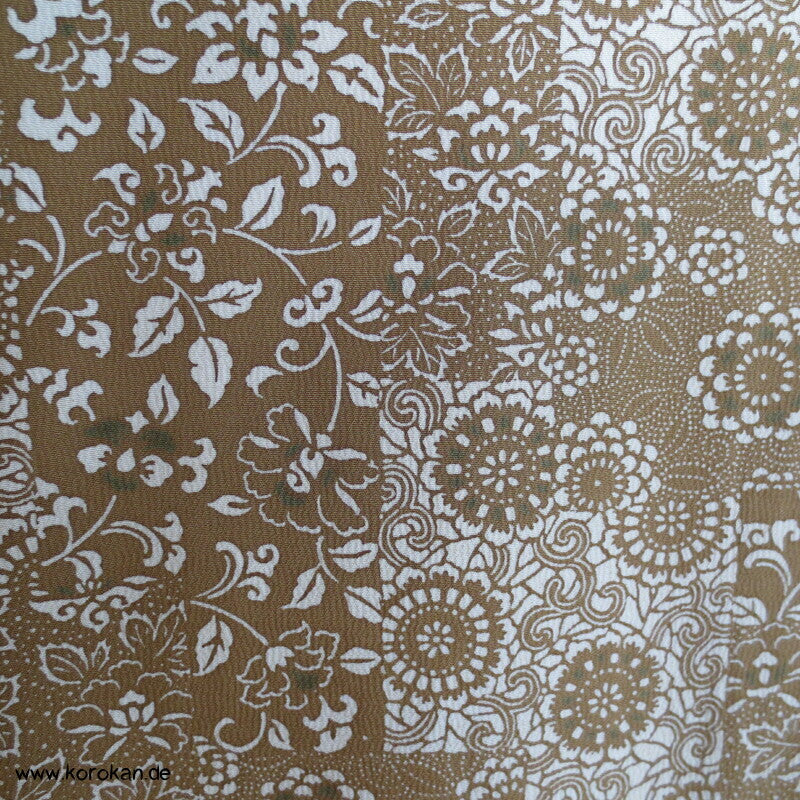 Edo Komon Mille Fleur Komon Seidencrepe Kimono - unbenutzt