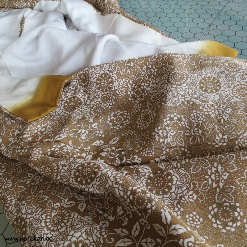 Edo Komon Mille Fleur Komon Seidencrepe Kimono - unbenutzt