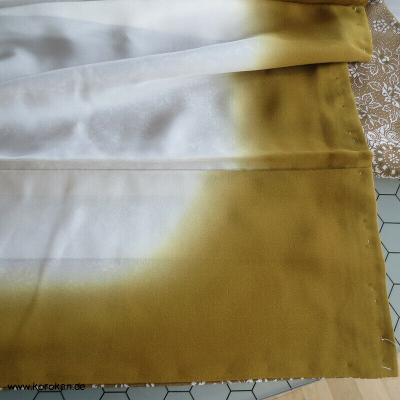 Edo Komon Mille Fleur Komon Seidencrepe Kimono - unbenutzt