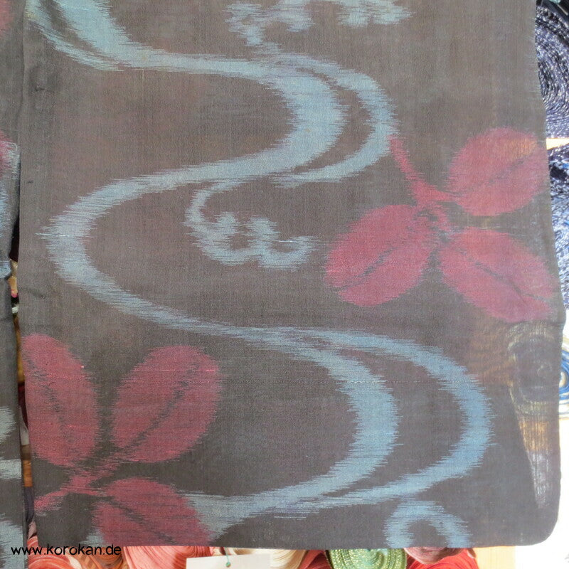 Japan Art Deco Nandina am Fluss Hitoe Kimono, steifes Sha Seidengewebe