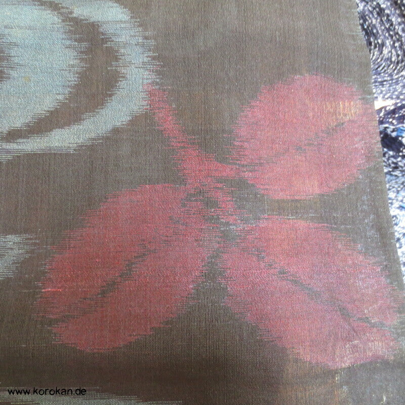 Japan Art Deco Nandina am Fluss Hitoe Kimono, steifes Sha Seidengewebe