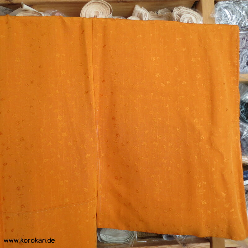 gewebten Zweige goldoranger Iromuji einfarbiger Seiden Kimono