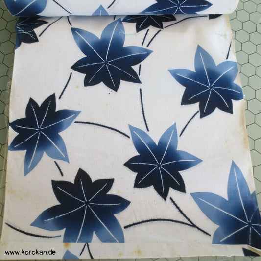 Ahornblätter originalgehefteter Yukata Kimono japanischer Baumwoll Stoff