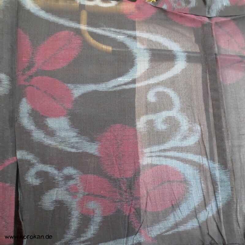 Japan Art Deco Nandina am Fluss Hitoe Kimono, steifes Sha Seidengewebe