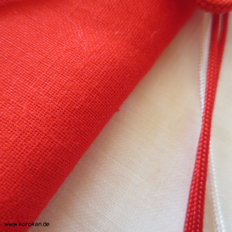 rotes und weißes Batist Baumwollfutter für Kimono, Kanzashiblüte