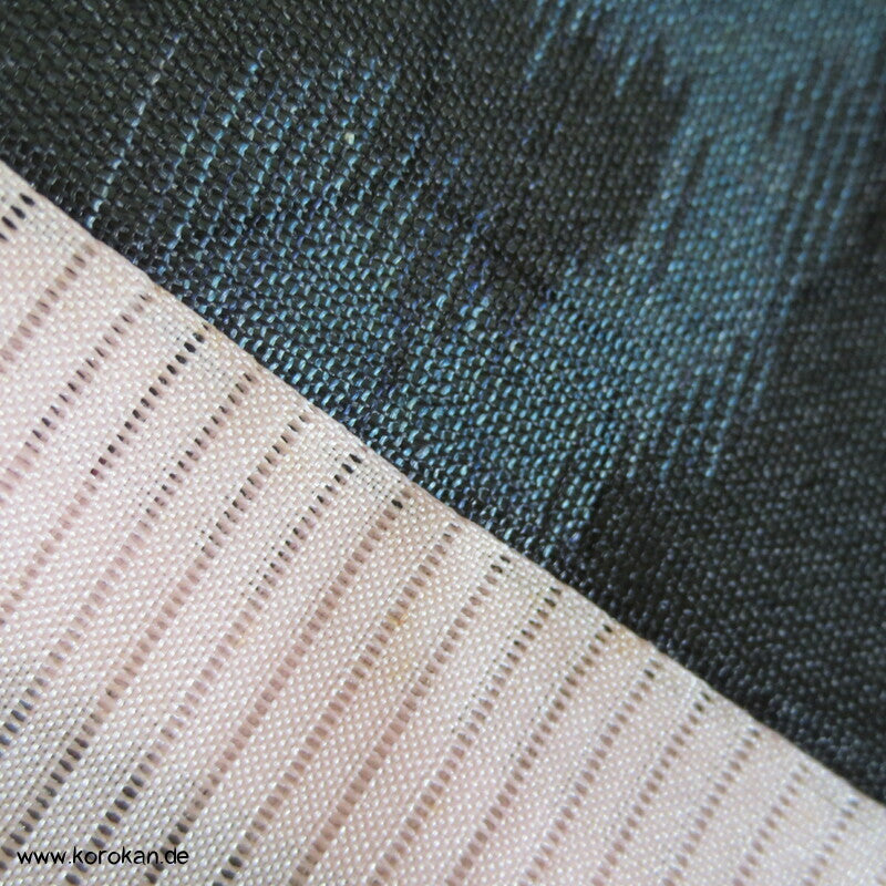 Japan Art Deco Nandina am Fluss Hitoe Kimono, steifes Sha Seidengewebe